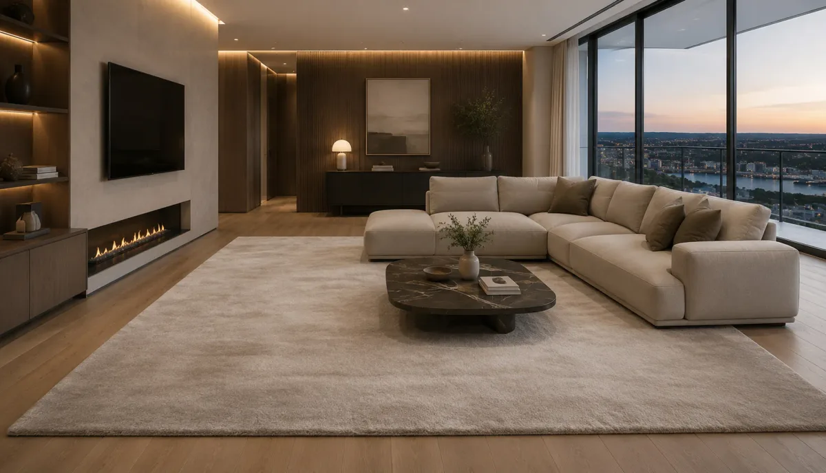 Plain Hint Of Gray Brown Wool Rug
