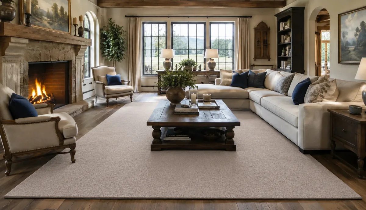 Plain Mouse White Wool Rug