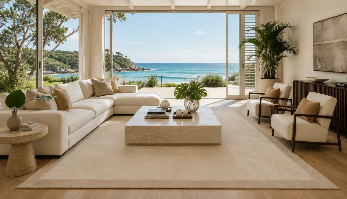 Oyster White Art Silk Rug with Sand White Wool Border