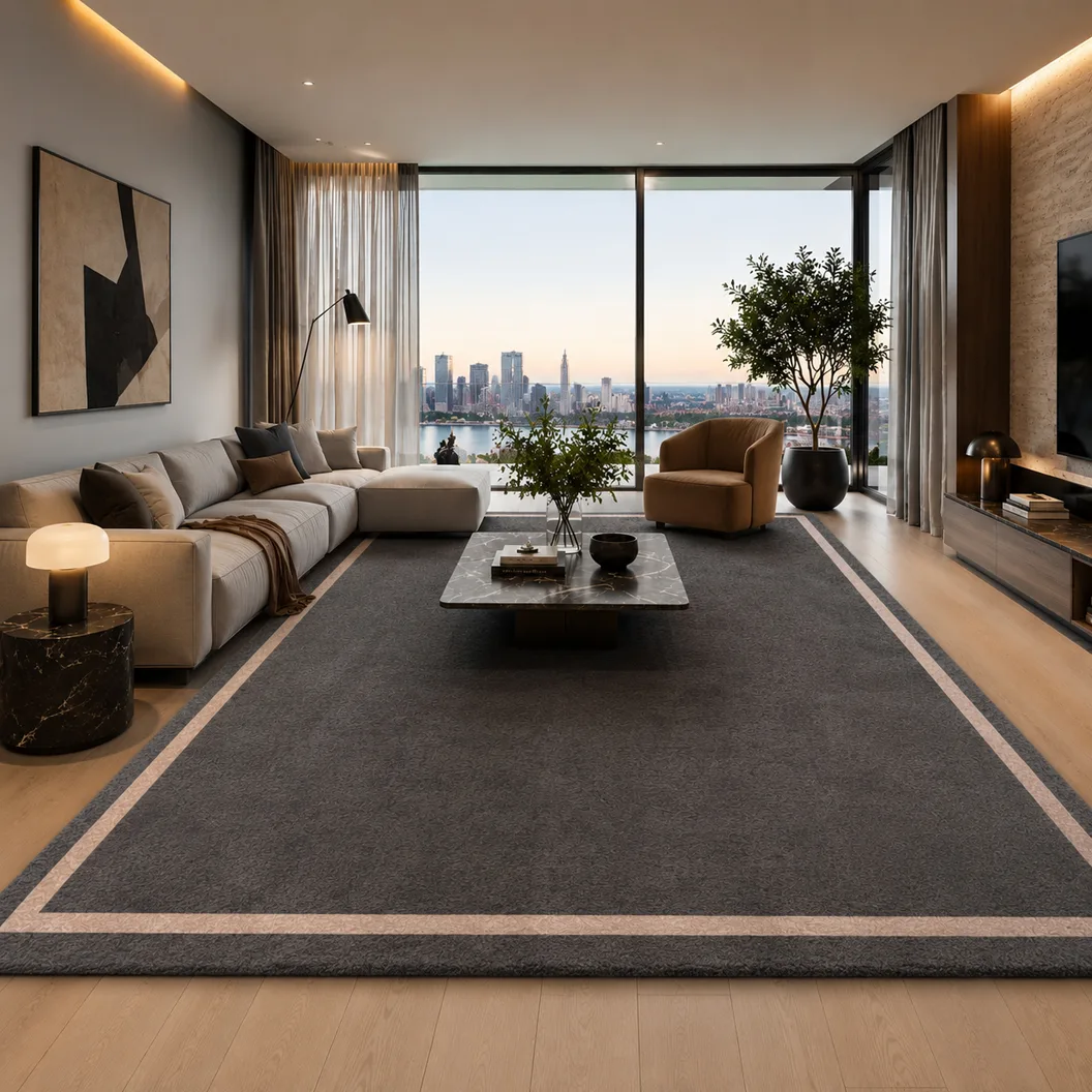 Inset border rug
