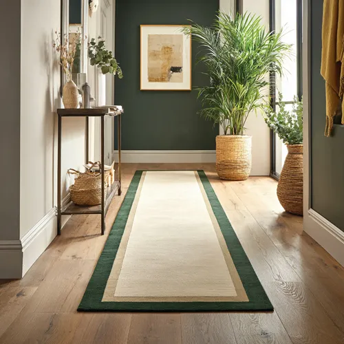 Cream Wool Runner with Wool Borders