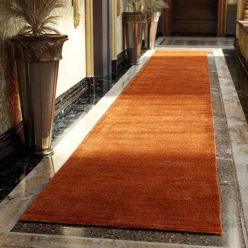 Plain Traffic Orange Art Silk Runner