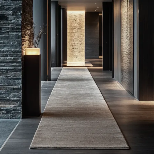 Plain Pale Teak Brown Wool Runner